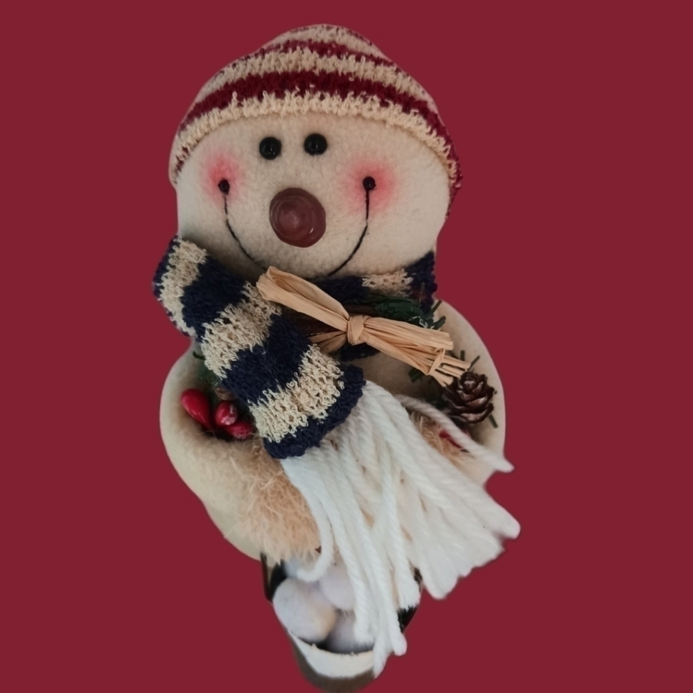 The cherished fabric snowman christmas decoration